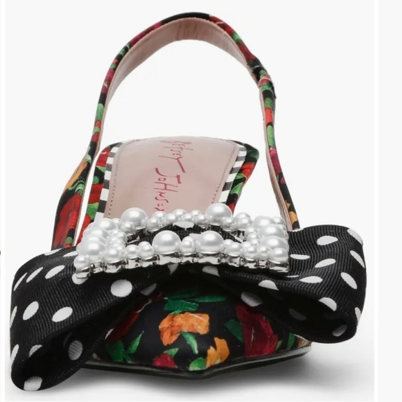 Betsey JohnsonBirdie Floral Slingback Bow Pumps Size 7 - Picture 2 of 14